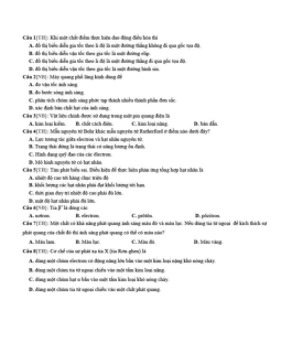Đề thi thử THPT Quốc gia năm 2021 môn Vật Lí trường THPT Quang Trung lần 1 (có đáp án)