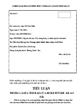 Tiểu luận môn Quản lý học đại cương - Phong Cách Lãnh Đạo Của Adolf Hitler