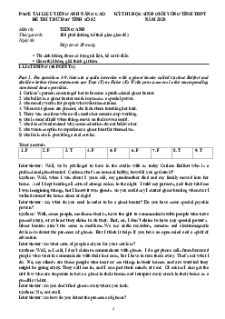 Kỳ thi học sinh giỏi vòng tỉnh thpt đề thi thử HSG tỉnh số 02 năm 2020 (có đáp án)