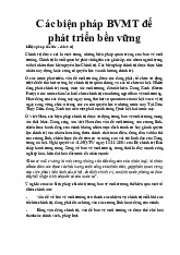 Các biện pháp BVMT để phát triển bền vững | Đại học Nội Vụ Hà Nội