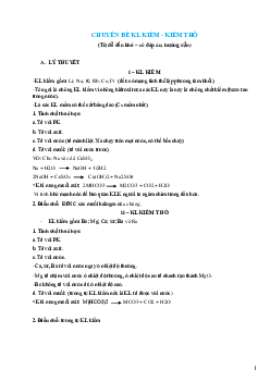 Lý thuyết và bài tập kim loại (có lời giải)