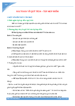 Bài toán về quỹ tích – tập hợp điểm