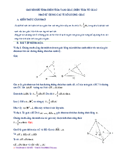 Chuyên đề tính diện tích tam giác, diện tích tứ giác nhờ sử dụng các tỉ số lượng giác