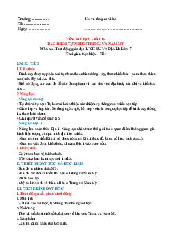 Giáo án Địa lí 7 Bài 16 sách Kết nối tri thức