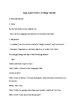 Giải Tiếng Anh 6 Unit 5: Getting Started | Global Success