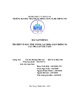 Tìm hiểu về máy tính tương lai theo quan điểm của các nhà sản xuất lớn | Kiến trúc máy tính | Trường đại học Nha Trang
