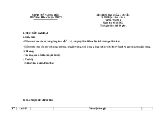 Đề giữa học kì 1 Toán 9 năm 2022 – 2023 trường THCS Ngọc Thụy – Hà Nội