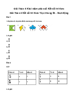 Giải Toán lớp 4 Bài 53: Khái niệm phân số | Kết nối tri thức