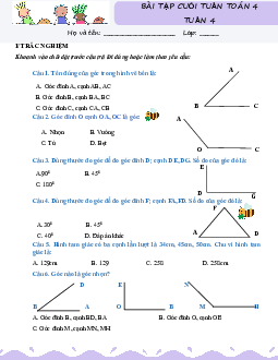 Giải Bài tập cuối tuần lớp 4 môn Toán Kết nối tri thức - Tuần 4