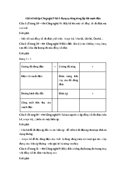 Giải vở bài tập Công nghệ 9 bài 3