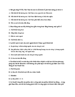 Bộ câu hỏi trắc nghiệm Thương mại quốc tế