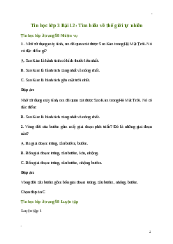Giải Tin học lớp 3 Bài 12: Tìm hiểu về thế giới tự nhiên | Kết nối tri thức