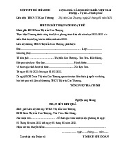 Phiếu sinh hoạt hè nhận xét