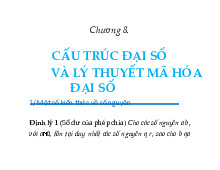 Slide Chương 8: Cấu trúc đại số và lý thuyết mã hóa đại số | Môn Linear algebra and Algebraic structures - Đại học Sư phạm Kỹ thuật Thành phố Hồ Chí Minh