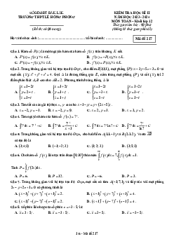 Đề cuối kì 2 Toán 12 năm 2023 – 2024 trường THPT Lê Hồng Phong – Đắk Lắk