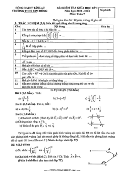 Đề giữa học kỳ 1 Toán 7 năm 2022 – 2023 trường THCS Kim Đồng – Hòa Bình