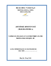Vai trò của nhà đầu cơ và sự phát triển của thị trường phái sinh quốc tế | Tiểu luận Kinh tế vi mô