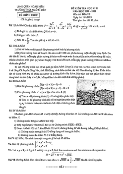 Đề học kì 2 Toán 9 năm 2022 – 2023 trường THCS Ngô Sĩ Liên – Hà Nội