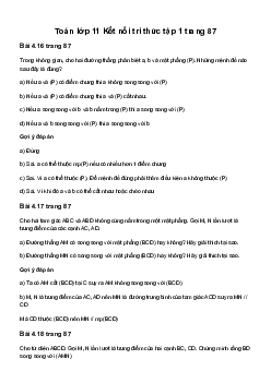 Toán 11 Bài 12: Đường thẳng và mặt phẳng song song - sách Kết Nối Tri Thức