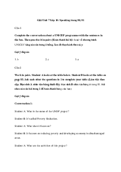 Tiếng Anh 10 Unit 7: Speaking - Kết Nối Tri Thức