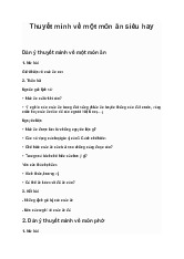 Thuyết minh về một món ăn siêu hay | Ngữ văn 8