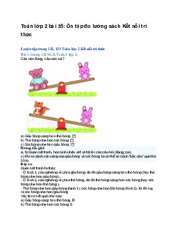 Toán lớp 2 bài 35: Ôn tập đo lường sách | Kết nối tri thức