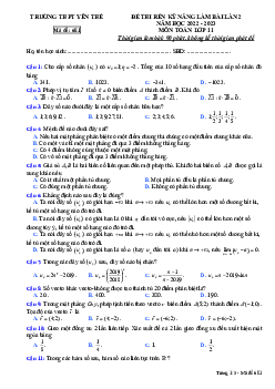 Đề rèn kỹ năng làm bài Toán 11 lần 2 năm 2022 – 2023 THPT Yên Thế – Bắc Giang