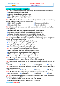 Đề ôn thi HK1 Lịch Sử 10 Kết nối tri thức-Đề 10 (Có đáp án)