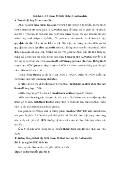 Giải bài tập trang 30 SGK Sinh học lớp 10: Axit nuclêic