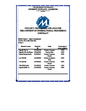 Processing Contract Analysis and International Management - FIN200