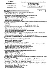 Đề thi thử lần I Môn thi thành phần: lịch sử Kỳ thi thử tốt nghiệp trung học phổ thông năm 2022