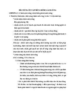 Đề cương ôn tập môn Chính sách công