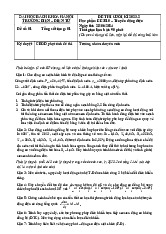 Đề thi cuối kỳ  môn truyền động điện –Trường Đại học bách khoa Hà Nội