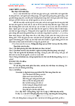 Đề thi thử tốt nghiệp THPT môn Văn 2021 Trường Quế Võ lần 1 (có đáp án)