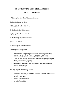 Ngữ pháp Unit 6 lớp 8 Lifestyles Global success