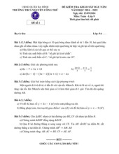 Đề khảo sát Toán 9 đầu năm 2024 – 2025 trường THCS Nguyễn Công Trứ – Hà Nội