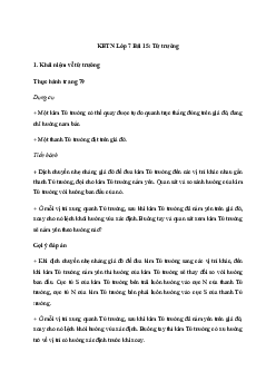 Giải khoa học tự nhiên 7 Bài 15: Từ trường | Cánh diều