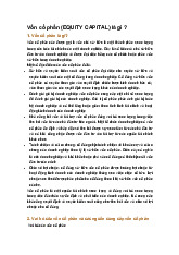 Vốn cổ phần (EQUITY CAPITAL) là gì ?