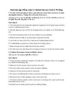 Giải Unit 6 Writing | Sách bài tập Tiếng Anh 11 Global Success