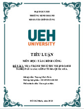 Tiểu luận Việc tránh thuế thu nhập doanh nghiệp của các công ty đa quốc gia môn Tài chính công | Đại học Kinh tế Thành phố Hồ Chí Minh