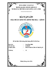 Kinh tế thị trường định hướng xã hội chủ nghĩa ở Việt Nam - Kinh tế Chính trị Mác-Lê Nin (KTCT01) | Đại học kinh tế quốc dân NEU