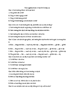 Trắc nghiệm Sinh học 11 bài 34| Kết nối tri thức