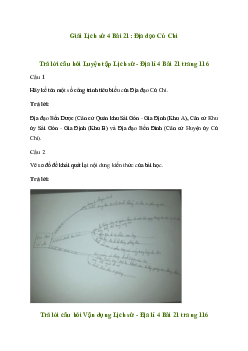 Giải Lịch sử Địa lí lớp 4 Bài 21: Địa đạo Củ Chi | Cánh diều