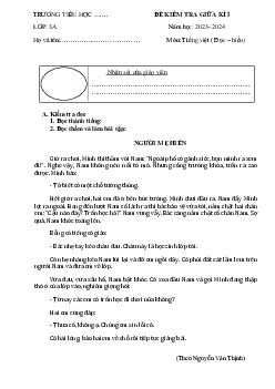 Đề thi giữa học kì 1 môn Tiếng Việt 3 năm 2023 - 2024 (Đề 1) | Kết nối tri thức