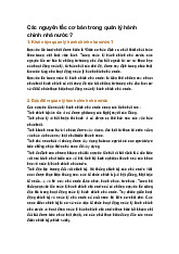 Các nguyên tắc cơ bản trong quản lý hành chính nhà nước ?