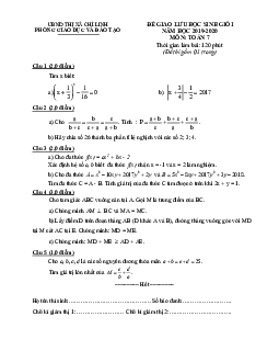 Đề giao lưu HSG Toán 7 năm 2019 – 2020 phòng GD&ĐT Chí Linh – Hải Dương