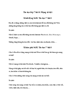 Giải Tin học 7 Bài 5: Mạng xã hội | Chân trời sáng tạo