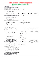 Đề cương ôn tập toán 7 học kỳ 2 THCS Dương Nội