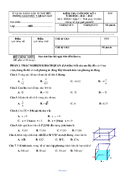 Đề cuối học kỳ 1 Toán 7 năm 2022 – 2023 phòng GD&ĐT Thủ Đức – TP HCM