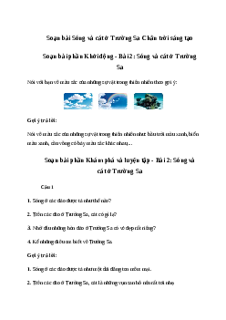 Soạn bài Sóng và cát ở Trường Sa trang 101| Tiếng việt lớp 2 | Chân trời sáng tạo